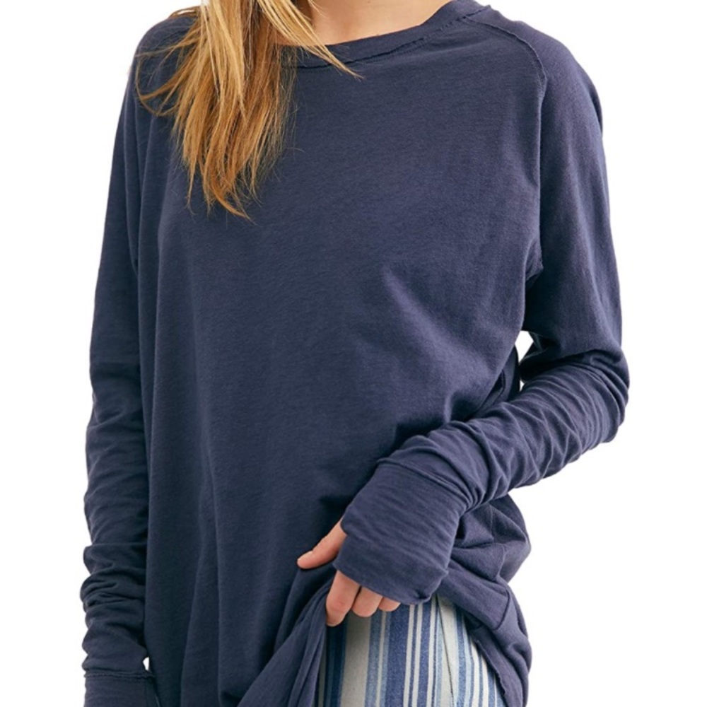 Free People Arden Tee **NWT** - Navy